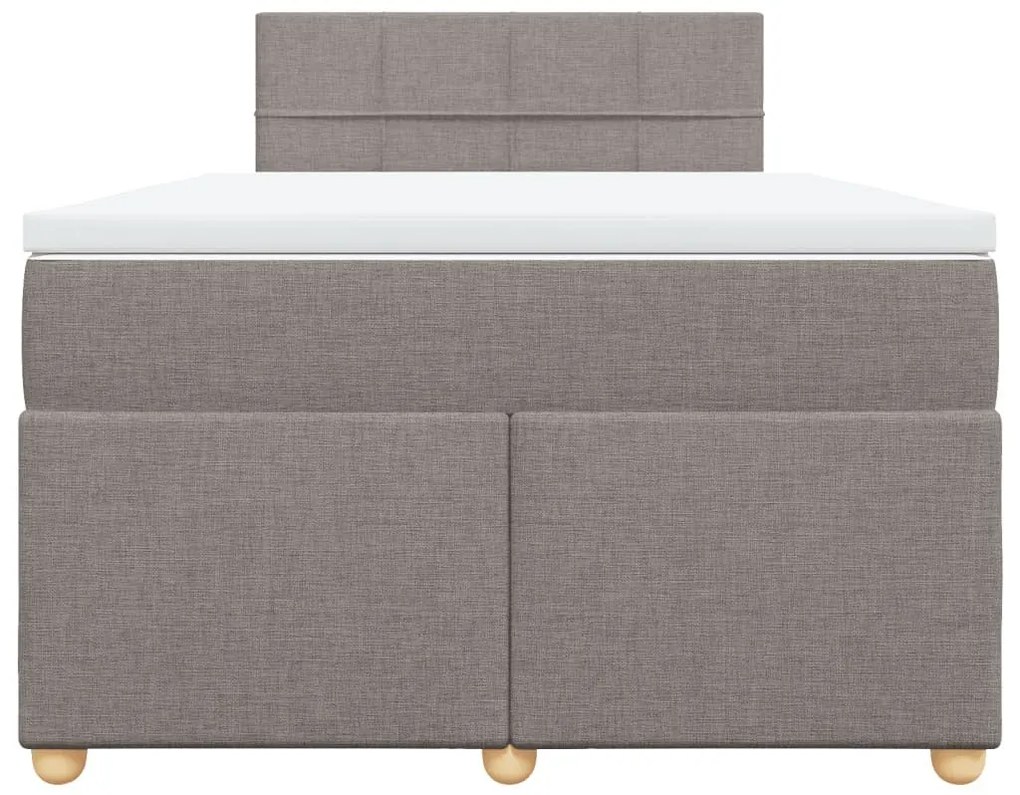 Κρεβάτι Boxspring με Στρώμα Taupe 120x190 εκ. Υφασμάτινο - Μπεζ-Γκρι