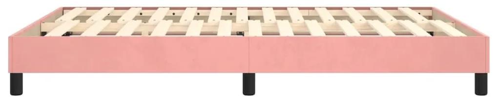 Πλαίσιο Κρεβατιού Boxspring Ροζ 140x200 εκ. Βελούδινο - Ροζ