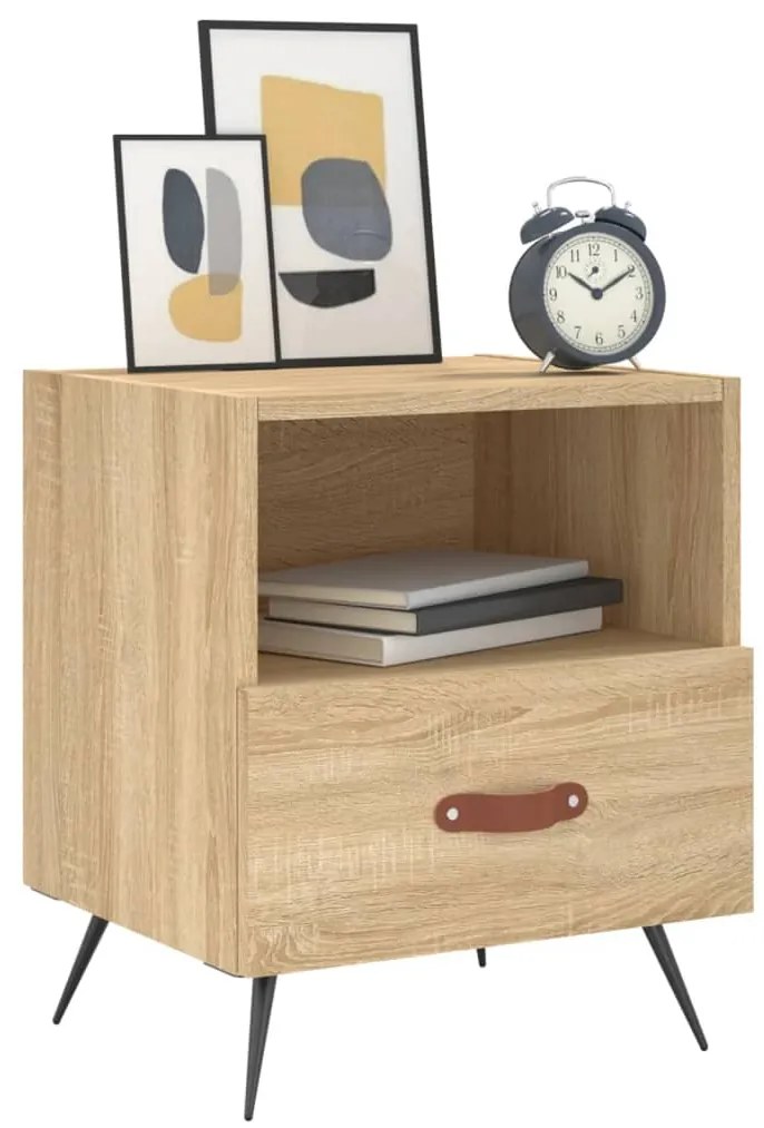 vidaXL Κομοδίνα 2 τεμ. Sonoma Δρυς 40 x 35 x 47,5 εκ. Επεξεργ. Ξύλο