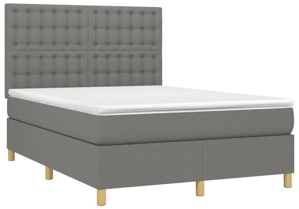 ΚΡΕΒΑΤΙ BOXSPRING ΜΕ ΣΤΡΩΜΑ ΣΚΟΥΡΟ ΓΚΡΙ 140X190 ΕΚ. ΥΦΑΣΜΑΤΙΝΟ 3142650