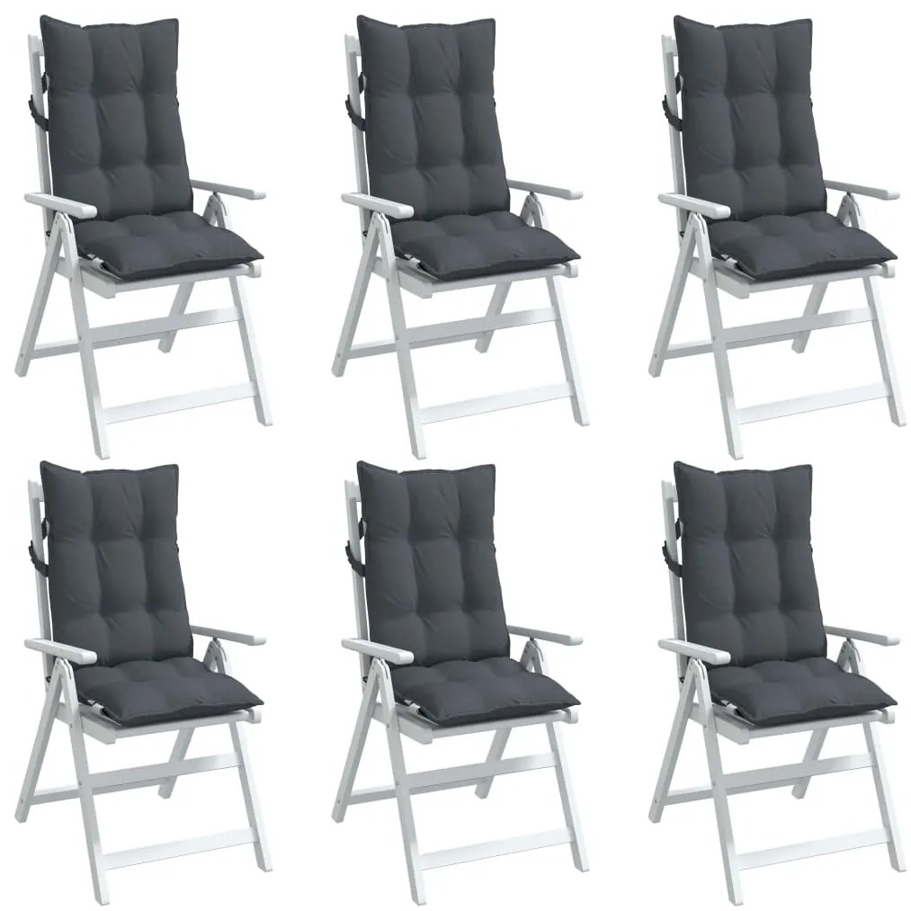 vidaXL Μαξιλάρια Καρέκλας με Πλάτη 6 τεμ. Ανθρακί από Ύφασμα Oxford