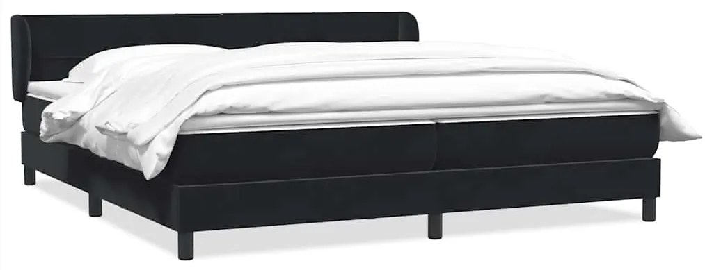 vidaXL Κρεβάτι Box Spring με στρώματα Μαύρο 180x220 cm Βελούδινο