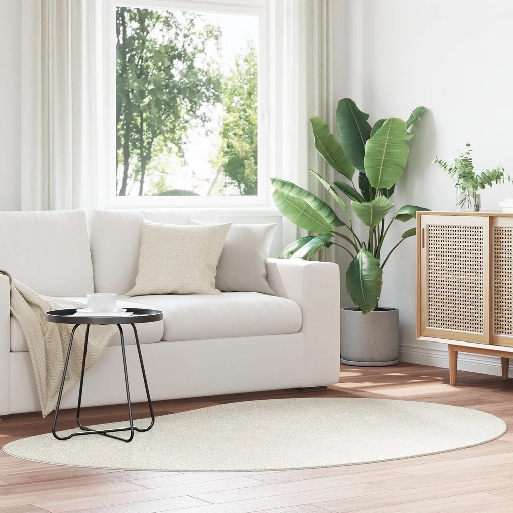 vidaXL Χαλί Κρεμ 140x200 cm Πολυεστέρα Αντιολισθητικό