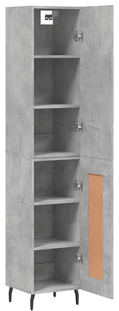 vidaXL Ντουλάπι Γκρι Σκυροδέματος 34,5x34x180 εκ. Επεξεργασμένο Ξύλο