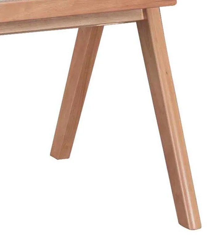 Καρέκλα - Πολυθρόνα Winslow ξύλο rubberwood ανοικτό καρυδί-pvc rattan φυσικό-ύφασμα γκρι 2αδα 52x56.7x77.6 εκ.