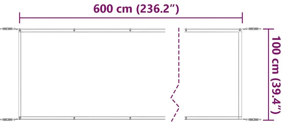 vidaXL Τέντα Κάθετη Μπλε 100 x 600 εκ. από Ύφασμα Oxford