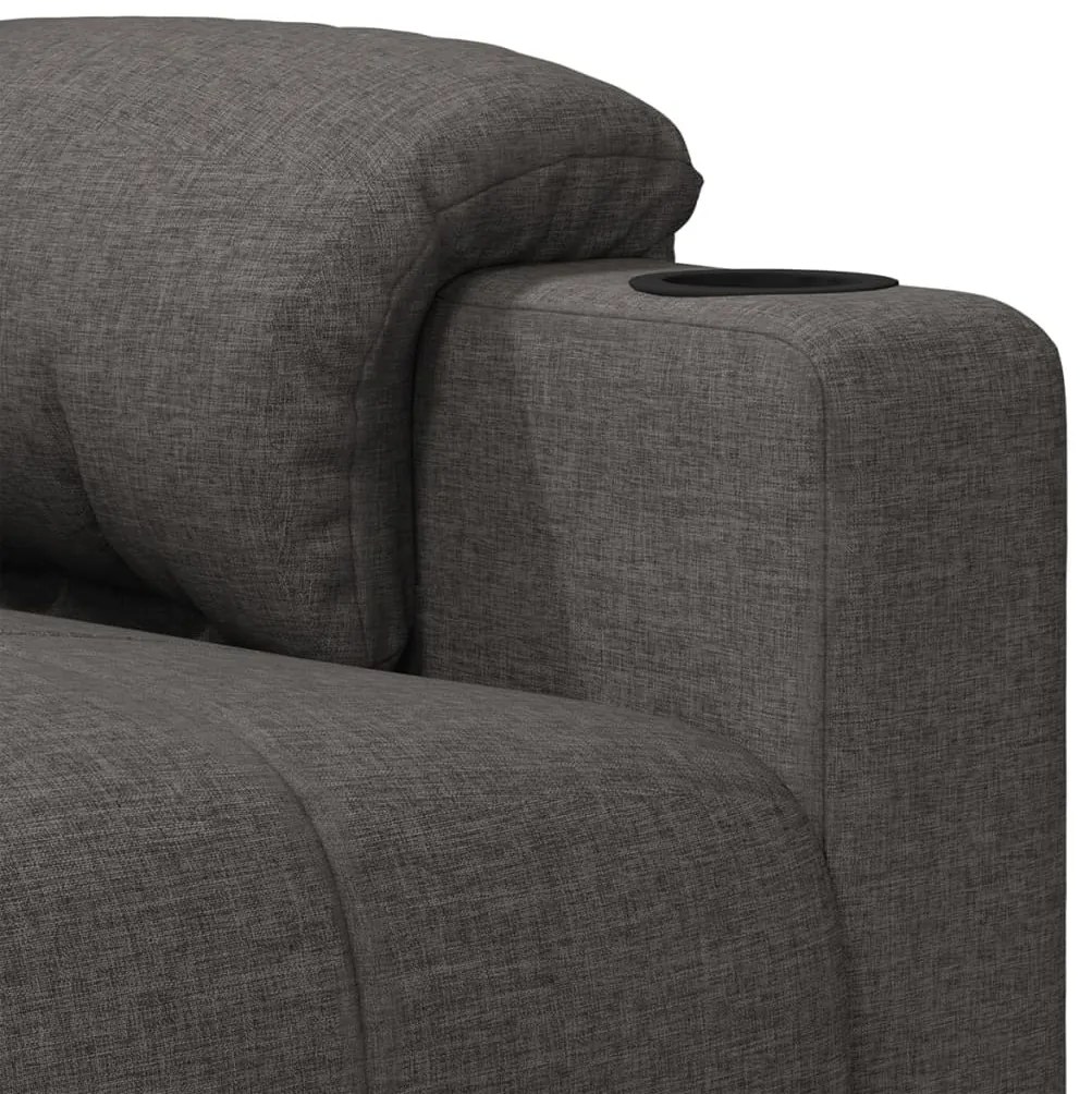 vidaXL Πολυθρόνα Μασάζ Σκούρο Γκρι Υφασμάτινη