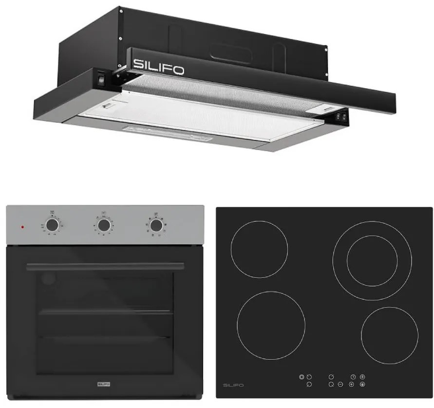 SILIFO ΣΕΤ ΣΕΤ ΦΟΥΡΝΟΣ SF6008 INOX + ΕΣΤΙΑ ΚΕΡΑΜΙΚΗ SF6822HV5 + ΑΠΟΡΡΟΦΗΤΗΡΑΣ ΣΥΡΟΜΕΝΟΣ SF6665 BLACK (4 ΕΤΗ ΕΓΓΥΗΣΗ ΕΛΛΗΝΙΚΗΣ ΑΝΤΙΠΡΟΣΩΠΕΙΑΣ) SILIFO 999-002-92247