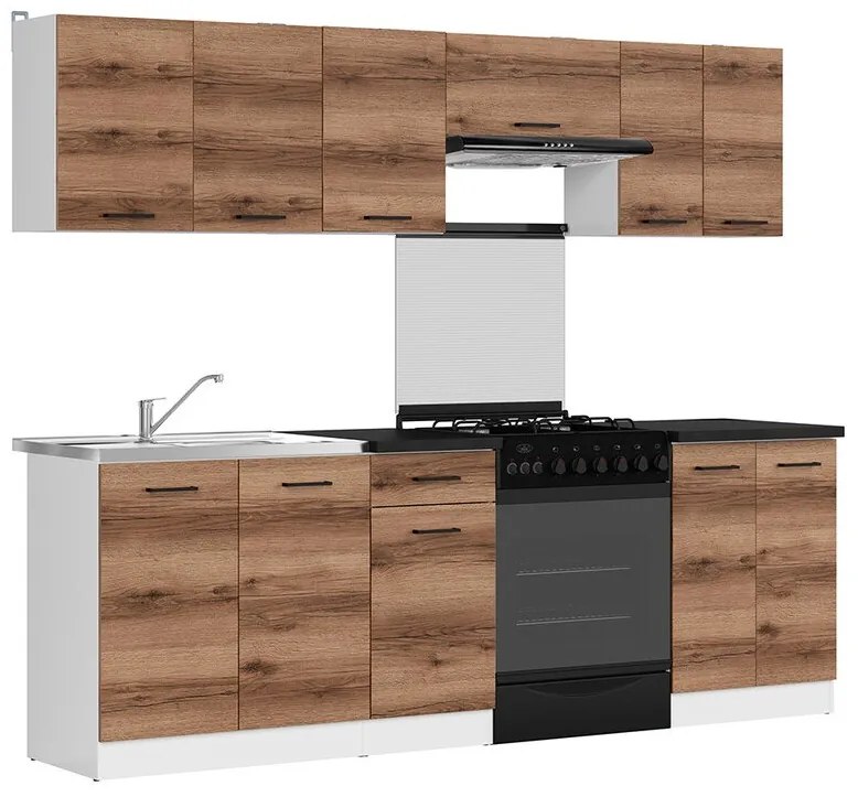 Σετ κουζίνας Econ plus 113, 240x60cm, 112 kg, Πάγκος, Πλαστικοποιημένη μοριοσανίδα | Epipla1.gr