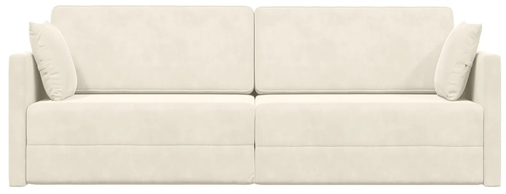 vidaXL Καναπές Κρεβάτι 2 σε 1 Κρεμ 213x144x60 cm Βελούδιο