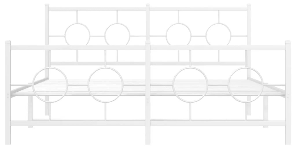 vidaXL Πλαίσιο Κρεβατιού με Κεφαλάρι&Ποδαρικό Λευκό 160x200εκ. Μέταλλο