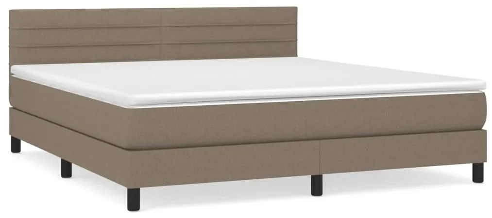 vidaXL Κρεβάτι Boxspring με Στρώμα Taupe 180x200 εκ. Υφασμάτινο