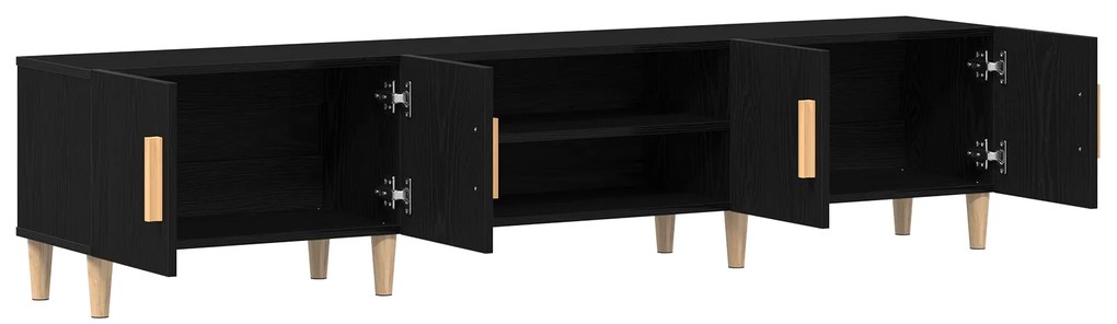 vidaXL Ντουλάπι τηλεόρασης Μαύρο Δρυς 180x31,5x40 εκ Επεξεργασμένο ξύλο