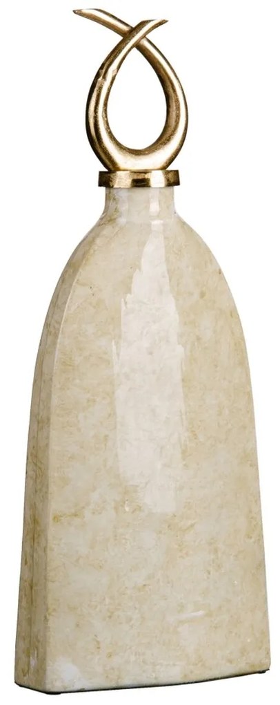 Βάζο 24 x 13 x 64 cm Κρυστάλλινο Χρυσό Μέταλλο Λευκό