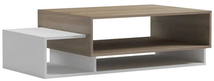 Τραπέζι σαλονιού Dekost pakoworld σε sonoma-λευκή απόχρωση 105x50x32εκ
