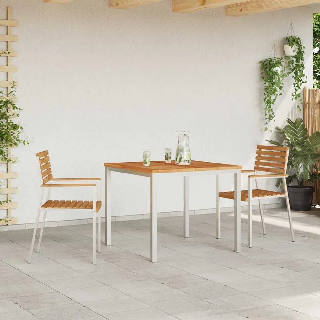 vidaXL Καρέκλα Κήπου 2 pcs Καφέ 56 x 54.5 x 87 εκ. Μασίφ ξύλο teak