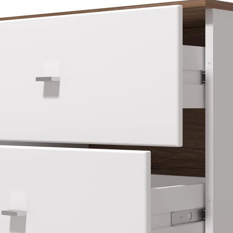 Έπιπλο TV Burgundy 160 3K2F Λευκό - Flagstaff Oak - Λευκό Γυαλιστερό 162x40x51 εκ. 162x40x51 εκ.