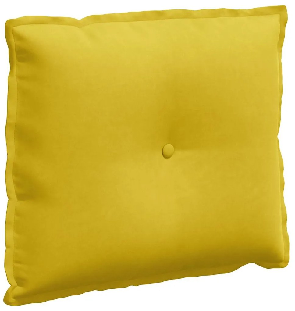 vidaXL Μαξιλάρι Πλάτης Κίτρινο 60 x 50 cm Υφασμάτινο Κορντουρά