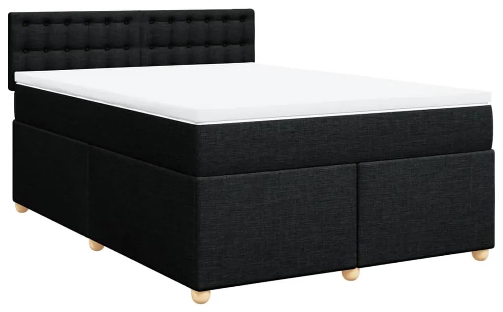 ΚΡΕΒΑΤΙ BOXSPRING ΜΕ ΣΤΡΩΜΑ ΜΑΥΡΟ 160X200 ΕΚ. ΥΦΑΣΜΑΤΙΝΟ 3289047