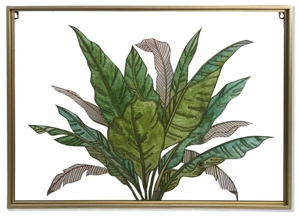 Καμβάς DKD Home Decor Τροπικό Φύλλο φυτού (80 x 3 x 60 cm)
