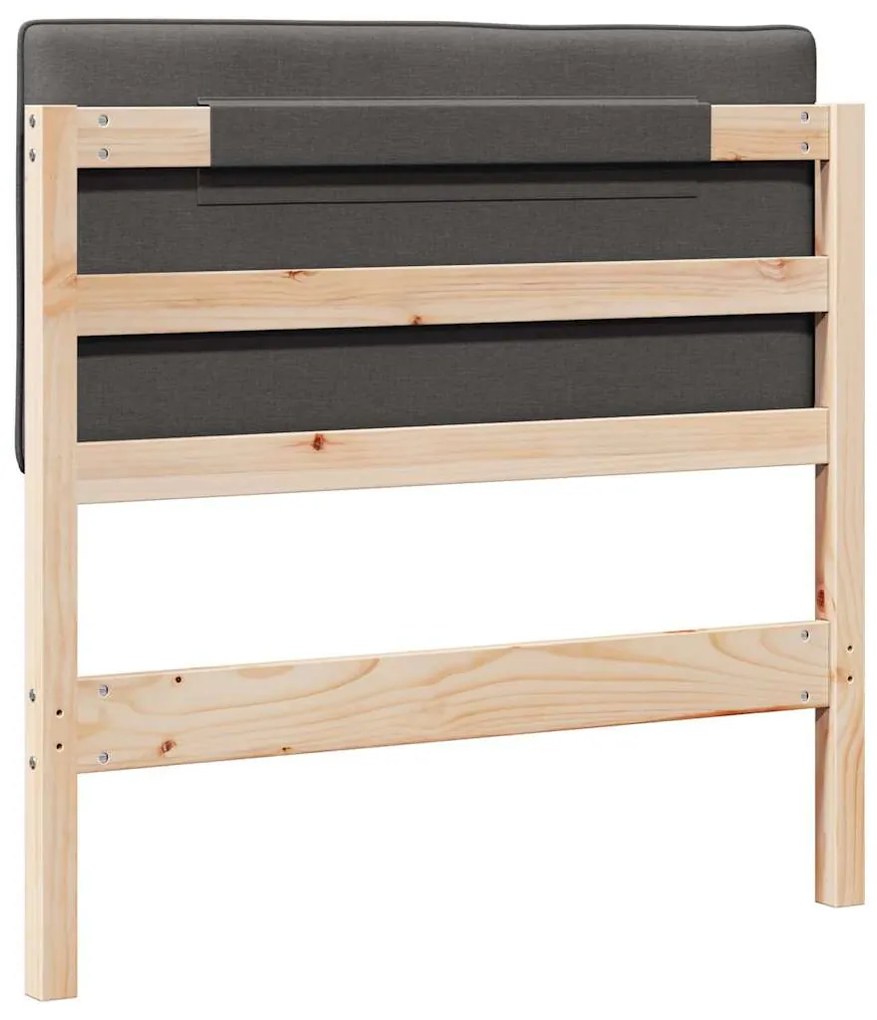 vidaXL Ταπετσαρισμένο κεφαλάρι με κεφαλάρι Καφέ και Σκούρο Γκρι 90 cm