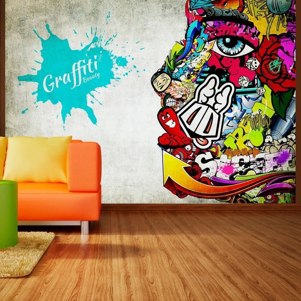 Αυτοκόλλητη φωτοταπετσαρία - Graffiti beauty - 441x315