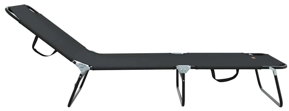 vidaXL Πτυσσόμενη ξαπλώστρα 2 pcs Μαύρο 188 x 57 x 86,5 εκ.