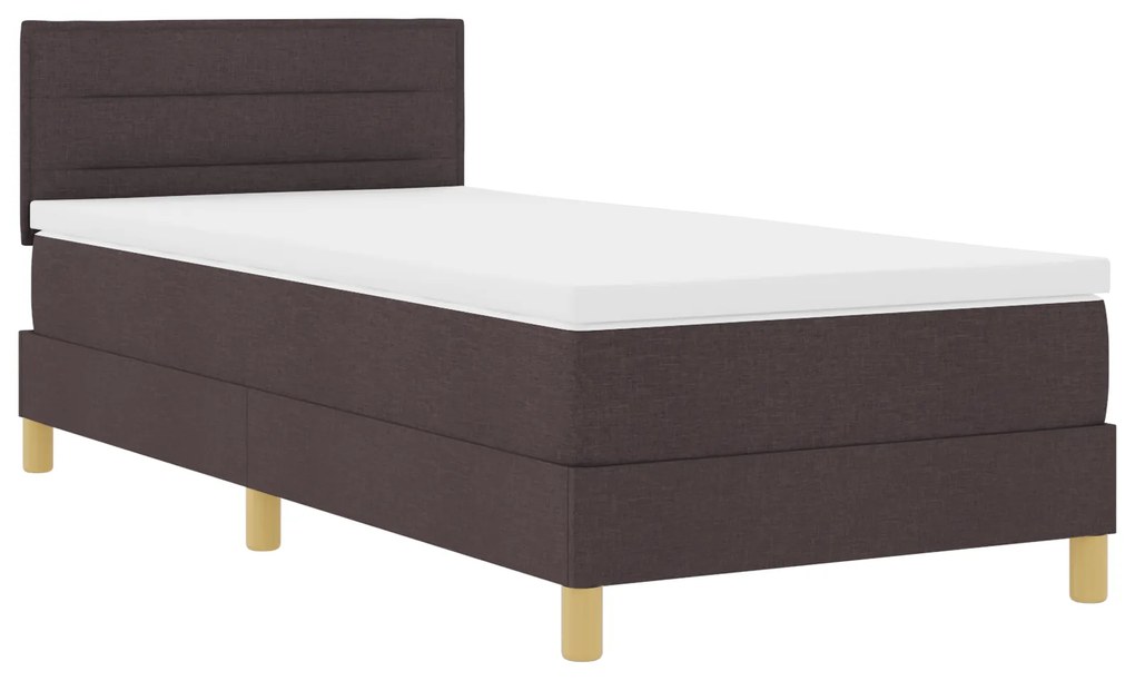 vidaXL Κρεβάτι Box Spring με Στρώμα Σκούρο Καφέ 80x200 εκ. Ύφασμα