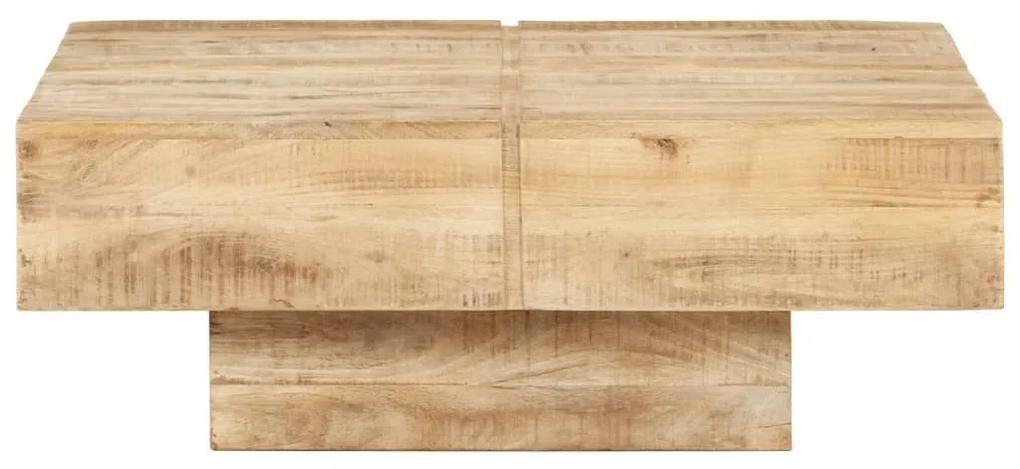 Τραπεζάκι Σαλονιού 80 x 80 x 28 εκ. από Μασίφ Ξύλο Μάνγκο - Καφέ