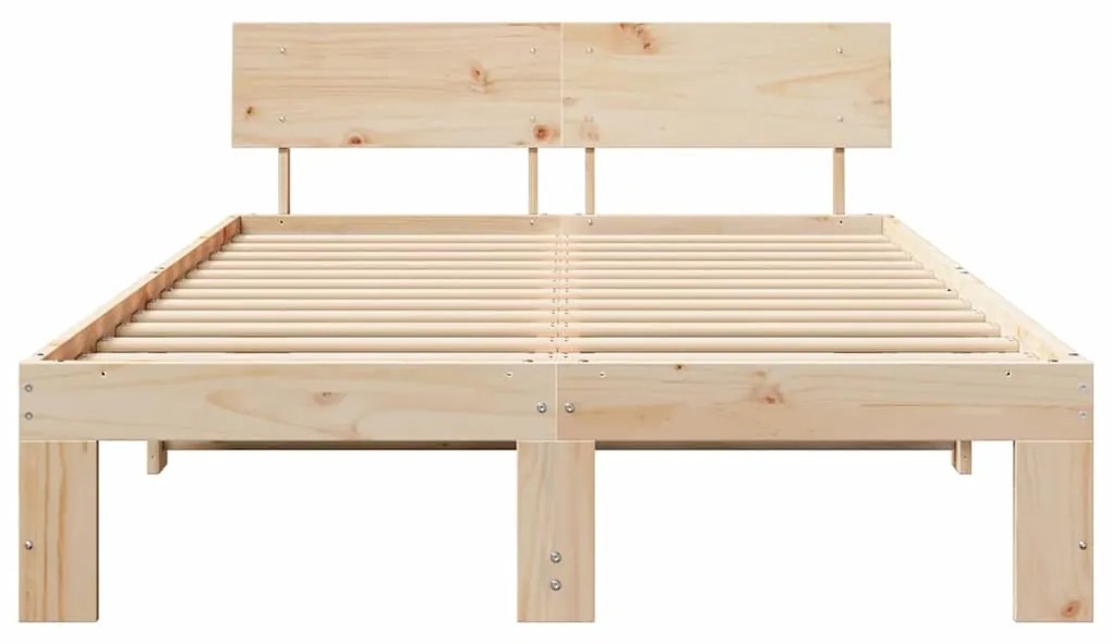vidaXL Σκελετός Κρεβατιού Καφέ 140 x 190 cm Μασίφ ξύλο πεύκου
