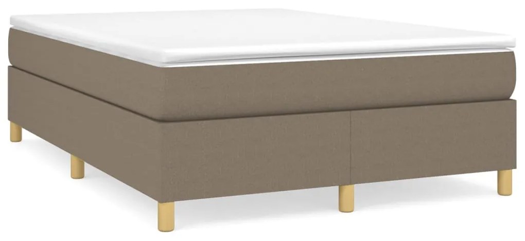 Κρεβάτι Boxspring με Στρώμα Taupe 140x200 εκ. Υφασμάτινο - Μπεζ-Γκρι