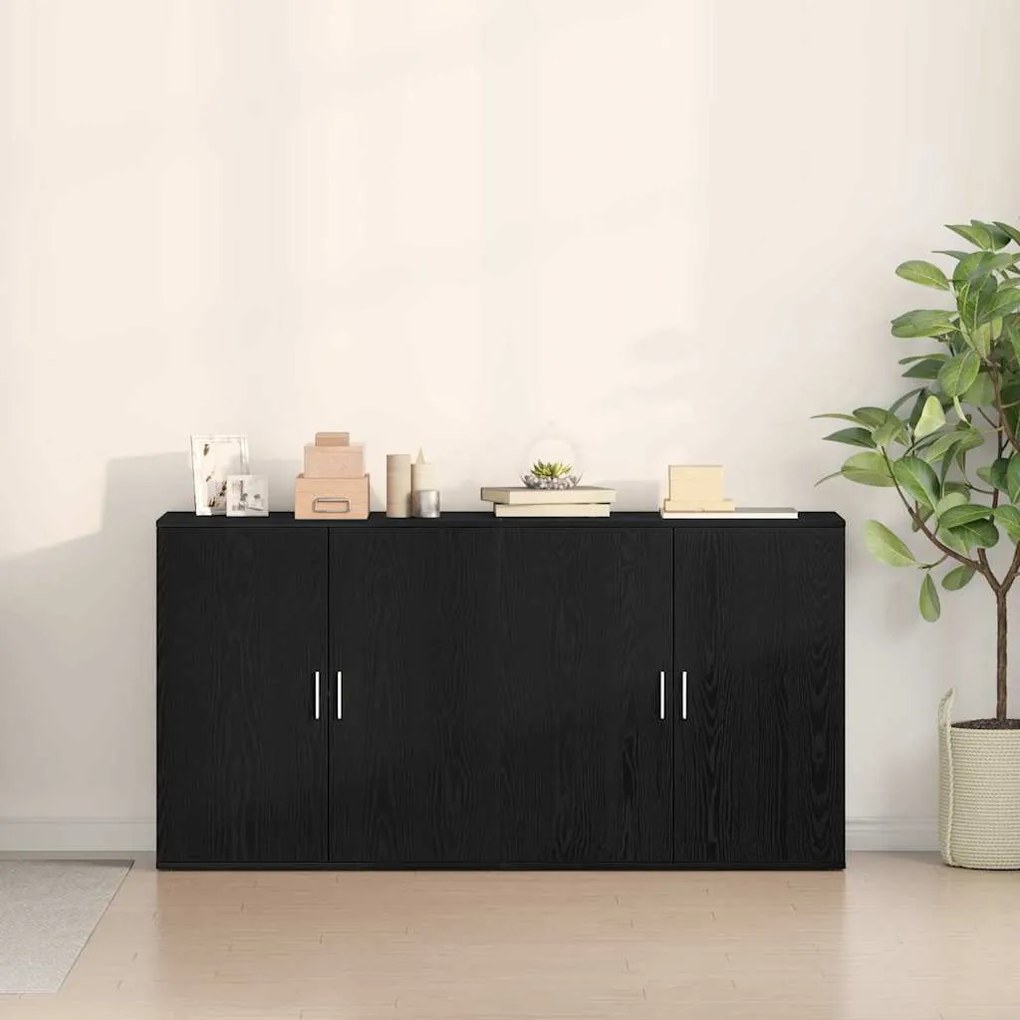 vidaXL Παραδοσιακά Πλευρικά Έπιπλα 2 pcs Μαύρη δρυς 79 x 38 x 80 εκ.