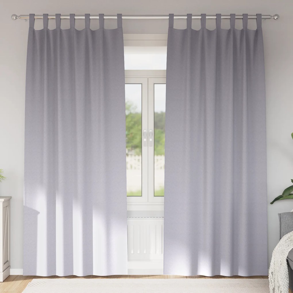 vidaXL Κουρτίνες 2 pcs Μεταλλικό Γκρι 245 x 140 εκ. Πολυεστέρας