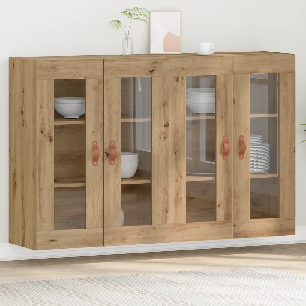 vidaXL Τοίχου Cabinets 2 τεμ Καρυδιά 69,5x34x90 εκ Κατασκευασμένο Ξύλο