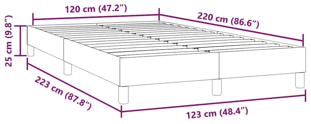 Box Spring Κρεβάτι χωρίς στρώμα Μαύρο 120x220 cm Βελούδινο - Μαύρο