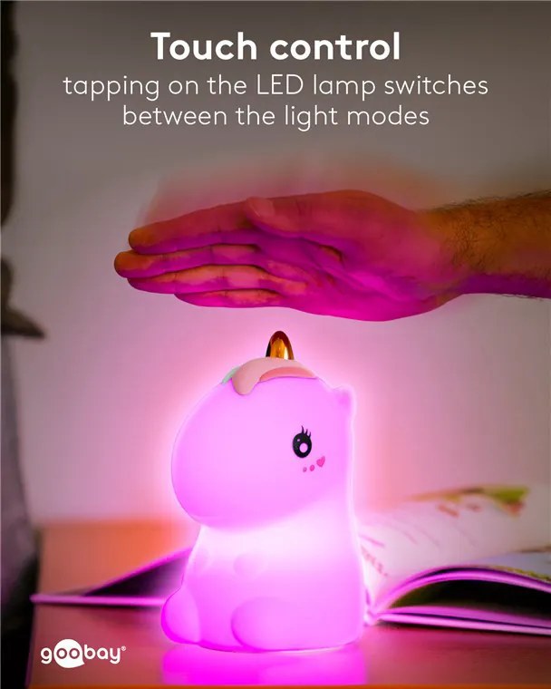 GOOBAY LED φωτιστικό νυκτός μονόκερος 61649, RGB, επαναφορτιζόμενο, λευκό