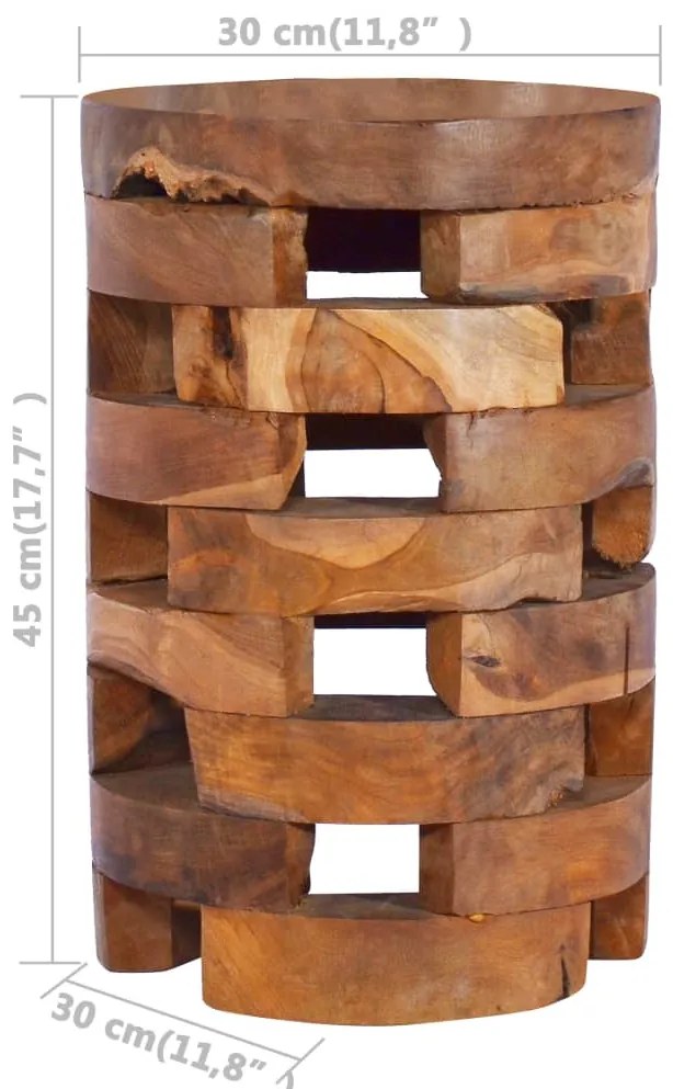 vidaXL Κομοδίνο 30 x 30 x 45 εκ. από Μασίφ Ξύλο Teak