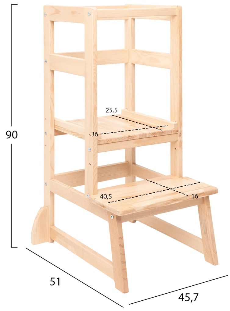 ΠΑΙΔΙΚΟΣ ΠΥΡΓΟΣ ΕΚΜΑΘΗΣΗΣ Τ.MONTESSORI ΞΥΛΙΝΟΣ MIKO HM9291 ΦΥΣΙΚΟ 45,7x51x90Y εκ. - HM9291