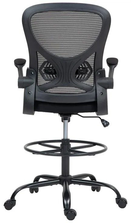 Καρέκλα γραφείου εργασίας Derzio ύφασμα mesh σε μαύρη απόχρωση 62x53x131εκ 62x53x131 εκ.