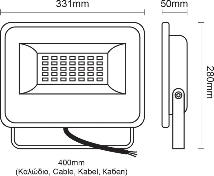 Προβολέας κήπου Quantum 100W 3000Κ