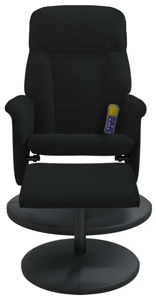 vidaXL Πολυθρόνα Μασάζ Ανακλινόμενη με Υποπόδιο Μαύρη Βελούδινη