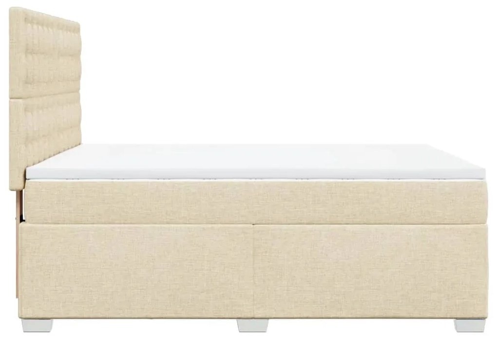 Κρεβάτι Boxspring με Στρώμα Κρεμ 160x200 εκ. Υφασμάτινο - Κρεμ