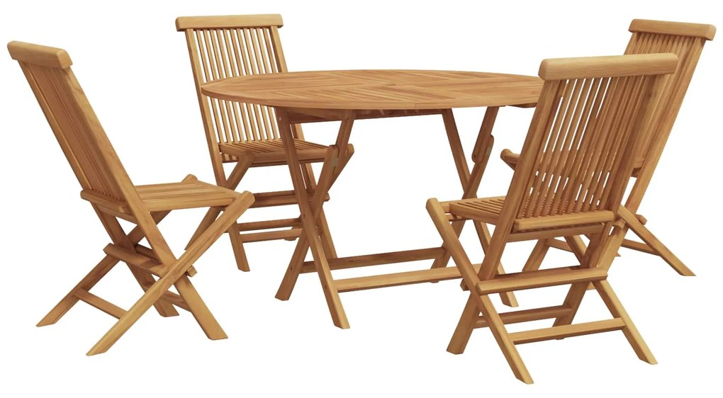 Σέτ φαγητού για κήπο 5 pcs Καφέ Στερεό Ξύλο Τίκ