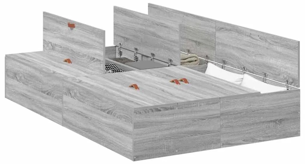 vidaXL Σκελετός Κρεβατιού Γκρι sonoma 200 x 120 x 31.5 εκ.