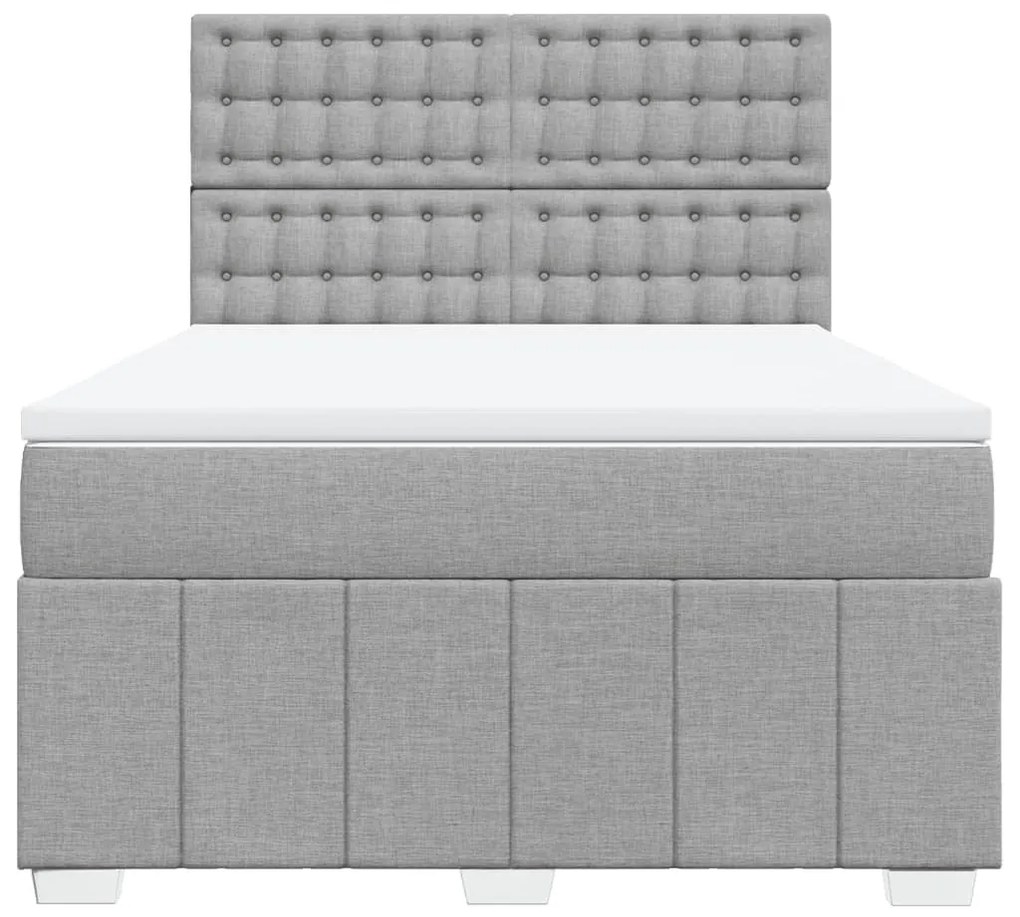 ΚΡΕΒΑΤΙ BOXSPRING ΜΕ ΣΤΡΩΜΑ ΑΝΟΙΧΤΟ ΓΚΡΙ 140X190 ΕΚ. ΥΦΑΣΜΑΤΙΝΟ 3293977