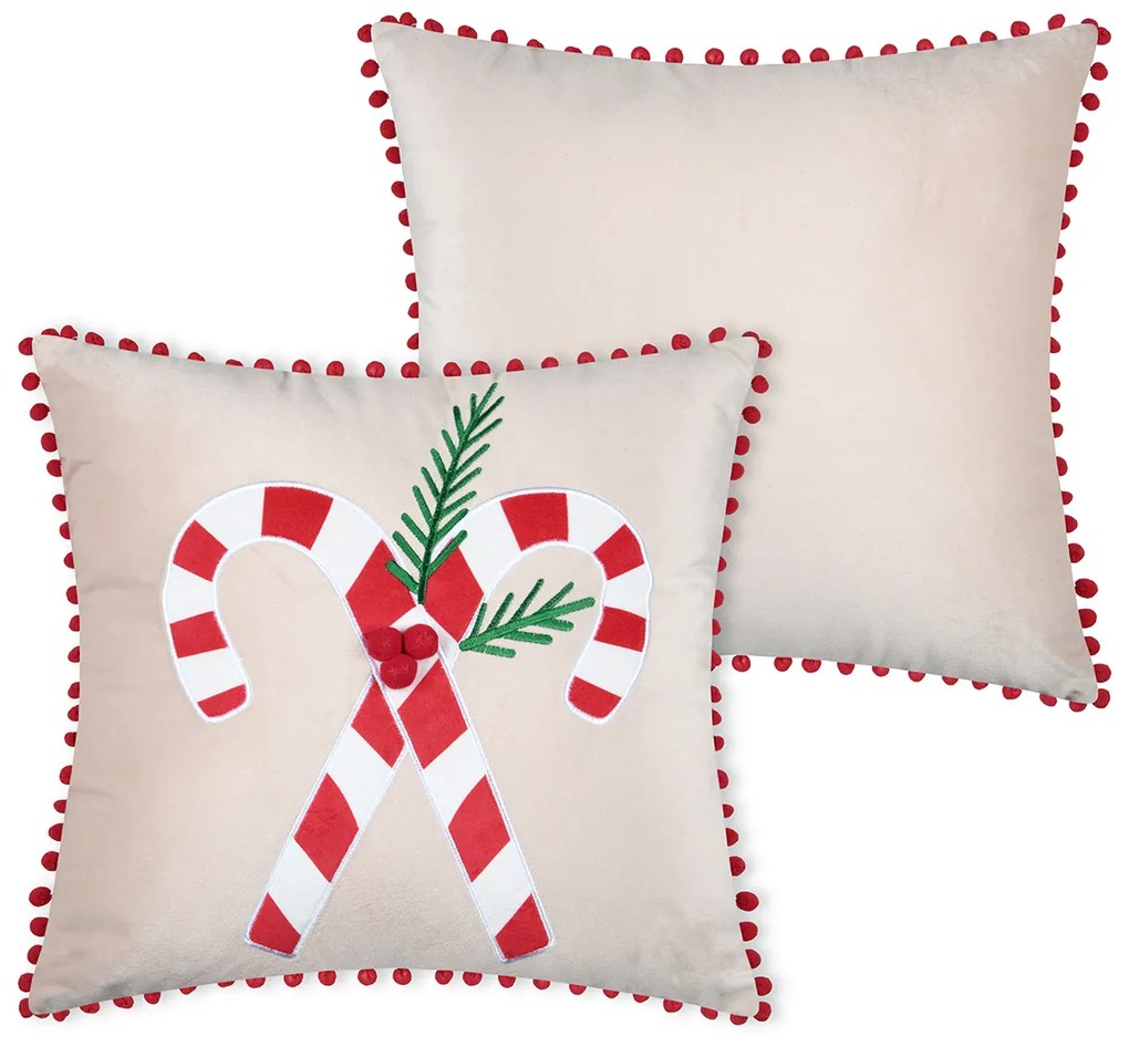 Χριστουγεννιάτικο Μαξιλάρι Βελουτέ (45x45) S-F Lucien Ecru C0D334001