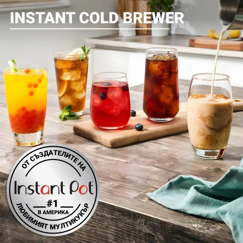 Instant Pot Cold Brewer 140624501EU, 600W, 950 ml, FlashExtract, 5 έως 30 λεπτά εκχύλισης, οθόνη αφής, χωρίς BPA/PFOA/PTFE, Μαύρο