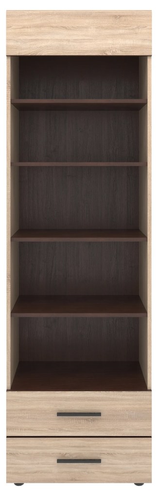 ΒΙΒΛΙΟΘΗΚΗ SOLO 2S 60X41X197 SONOMA ΜΕ WENGE ΚΑΙ MDF ΚΑΜΠΥΛΩΤΟ ΤΕΛΕΙΩΜΑ