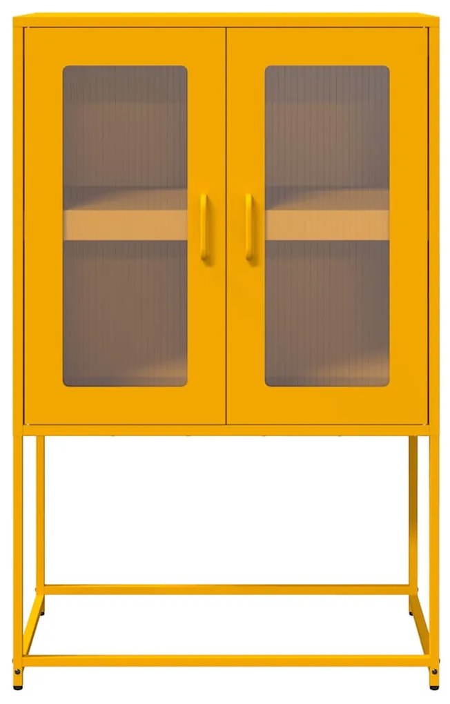 vidaXL Highboard Μουστάρδα κίτρινη 68x39x107 cm Χάλυβας