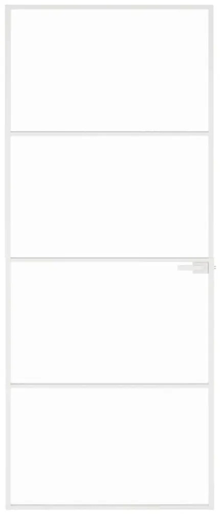 vidaXL Εσωτερική Πόρτα Λευκή 83x201,5 εκ. Ψημένο Γυαλί&Λεπτό Αλουμίνιο